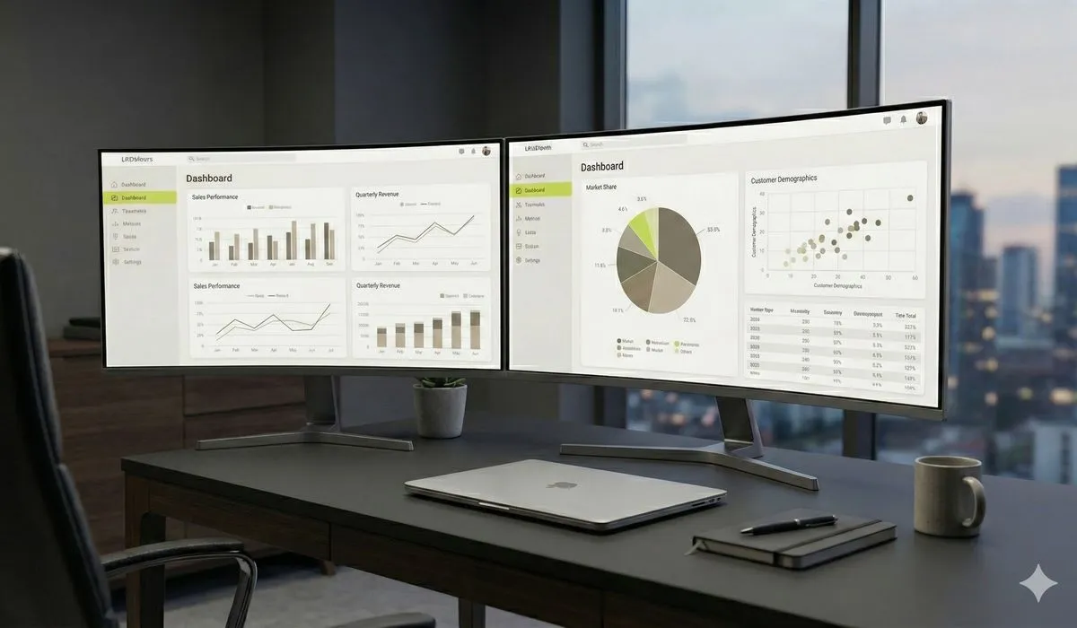 Organized minimalist workspace representing clean well-maintained CRM data