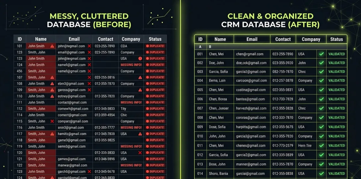 CRM data cleanup illustration