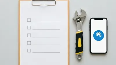 Clipboard checklist wrench and smartphone representing CRM data hygiene process for home services contractors