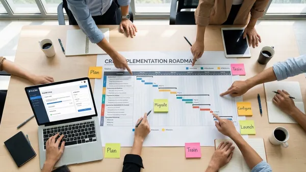 CRM implementation roadmap illustration