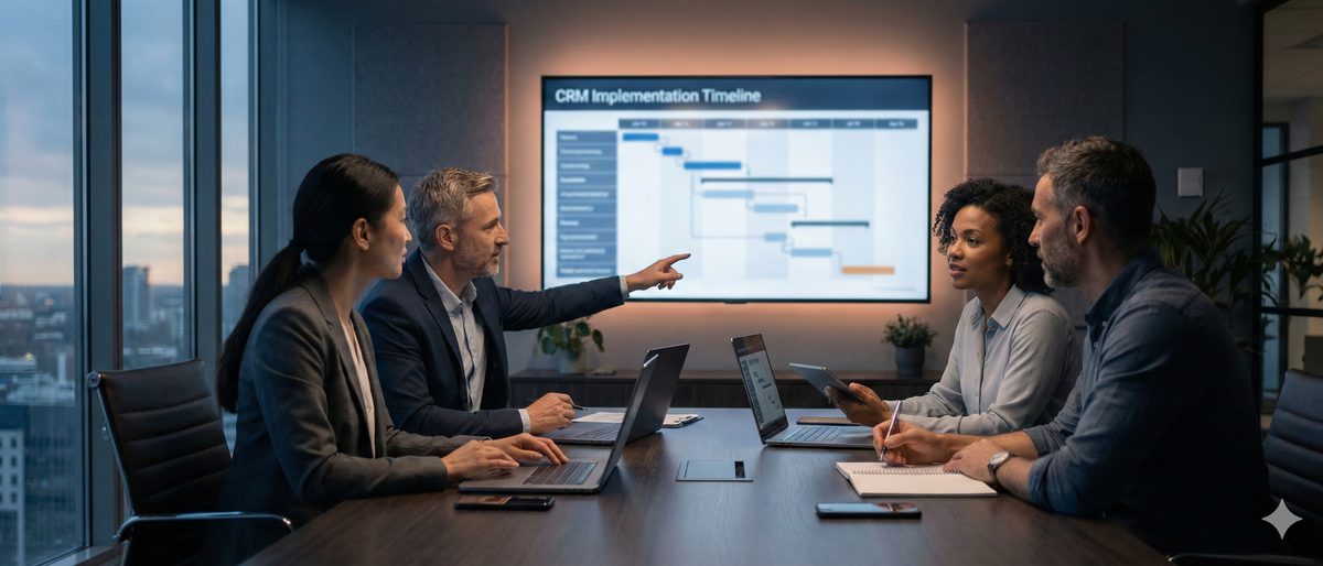 CRM implementation roadmap illustration